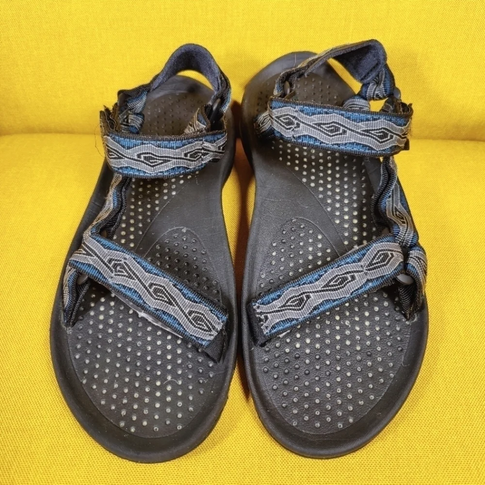 Teva Hurricane XLT 2 Black Gray Blue Hiking Sandals Strap Shoes Men's Size 11